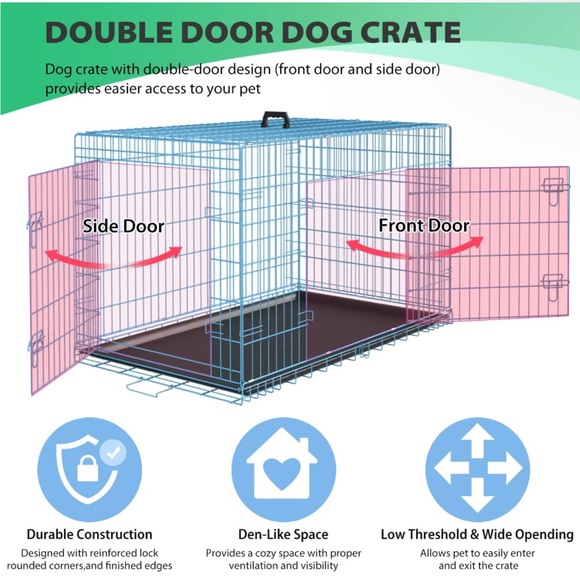 Small and medium bog or cat cage blue divider with bumpers an mat - Picture 5 of 7